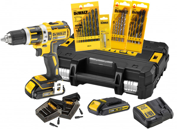 Dewalt, Schlagbohrschr.-Set 18V 1,5 Ah mit Zub