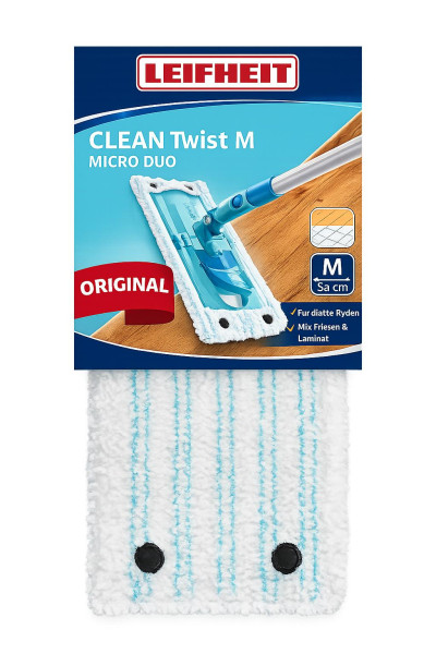 Leifheit CLEAN Twist M Micro Duo Wischbezug  Mikrofaser Ersatzbezug 33 cm