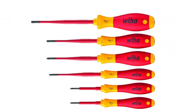 Wiha Schraubendreher Set SoftFinish® electric slimFix TORX® Tamper Resistant (mit Bohrung) 6-tlg. (41245)