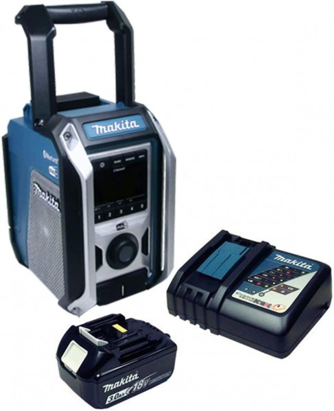 DMR115 Radio DAB+/Bluetooth mit 1x Akku 3Ah BL1830B und 1xLadegerät DC18RC