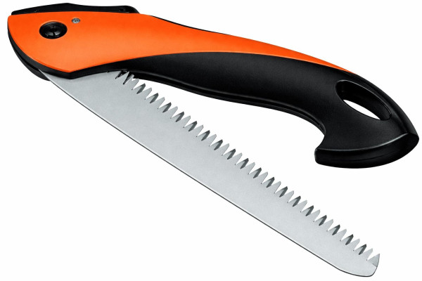 Klappsäge 16 cm schwarz / orange  Handsäge für Garten, Forst und Outdoor