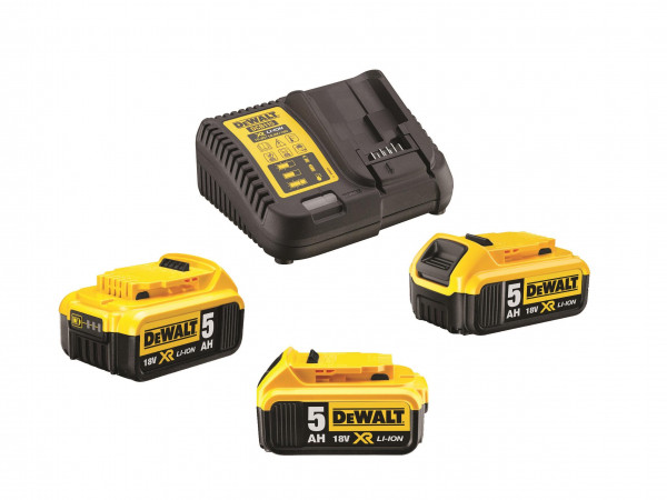 Dewalt, Akku-Kit (3 x 18 V / 5 Ah plus DCB 115)