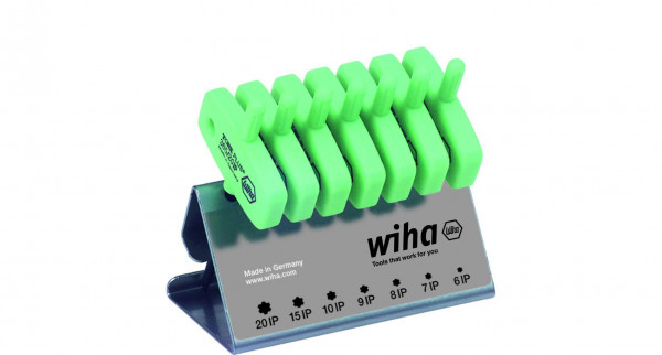 Wiha Stiftschlüssel mit Schlüsselgriff Set TORX PLUS® 7-tlg. schwarzoxidiert im Werkbankständer (26261)
