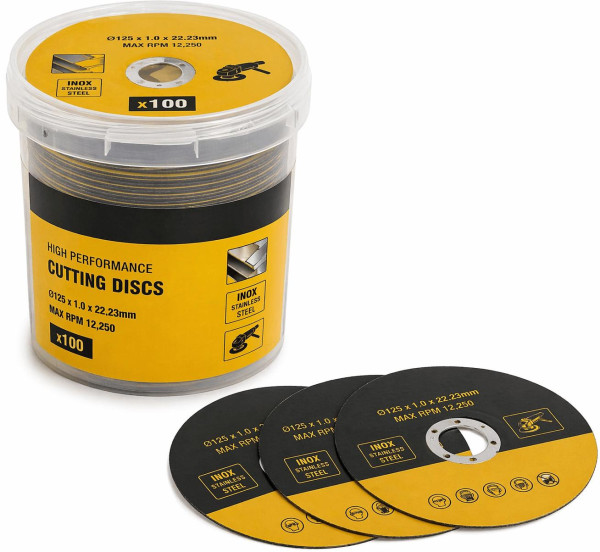 Dewalt High Performance Trennscheiben DT20540, Ø 125 mm, 100 Stück  Präzise Schnitte für Metall und Inox