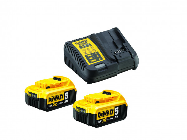 Dewalt, Akku-Kit (2 x 18 V / 5 Ah plus DCB 115)