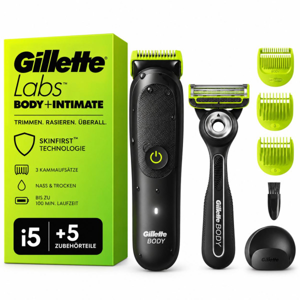  GilletteLabs Body + Intimate, i5 Körpertrimmer und Rasierer