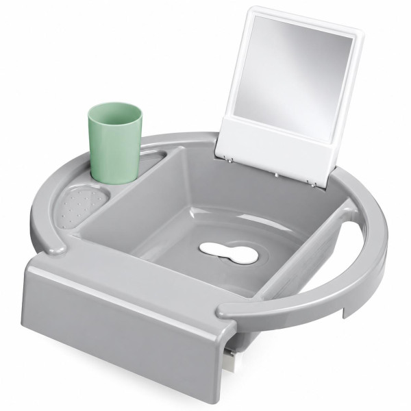 Rotho Babydesign Kiddy Wash Kinderwaschbecken  Stone Grey  Waschbecken für die Badewanne