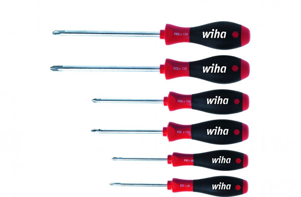 Wiha Schraubendreher Set SoftFinish® Phillips, Pozidriv 6-tlg. (26146)