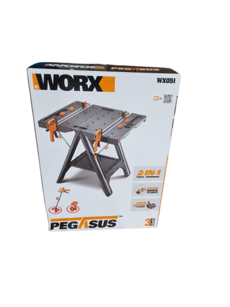 WORX PEGASUS WX051 mobile multifunktionale Werkbank - hochwertiger Arbeitstisch klappbar für die Werkstatt, max. Belastung 450kg &#150; inkl. Schnellklemmvorrichtung &#150; hohe Stabilität & große Arbeitsfläche