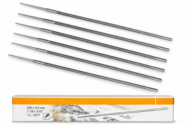 Rundfeilen-Bit 4,0 mm für Sägeketten 1/4" & 3/8" P  6 Stück Schärfbit Set