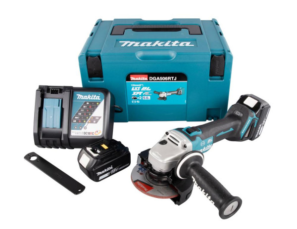 Makita Akku-Winkelschleifer 18 V, DGA506RTJ, mit 2x Akku 5,0 Ah