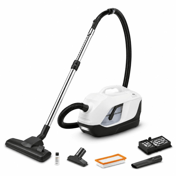 Kärcher DS 6 Staubsauger mit Wasserfilter  Beutelloser Bodenstaubsauger mit HEPA-Filter, Weiß