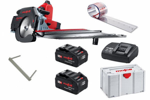 Mafell Akku-Kappschienen-Säge KSS 40 18M bl im T-MAX  18 V, 2× 5,5 Ah LiHD, FX 140  91D501