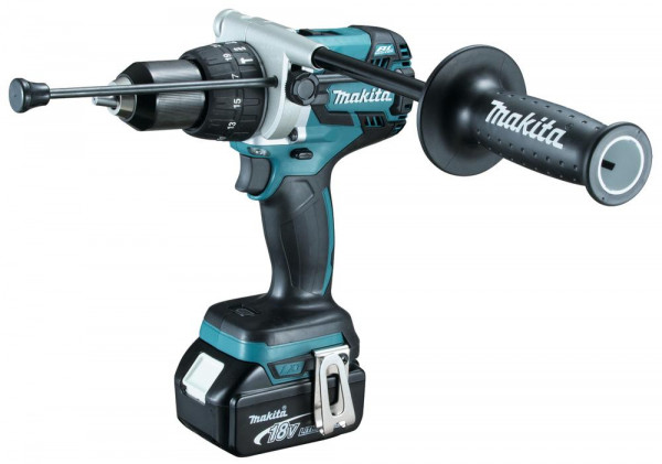 Makita DHP481RTJ Akku-Schlagbohrschrauber mit 2x Akkus 5,0 Ah und Ladegerät im MacPac,