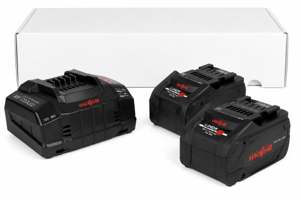 Mafell Power-Set 4  2× 18 V LiHDX Akku 8,0 Ah / 144 Wh 18 M 144 + APS M+ Schnellladegerä