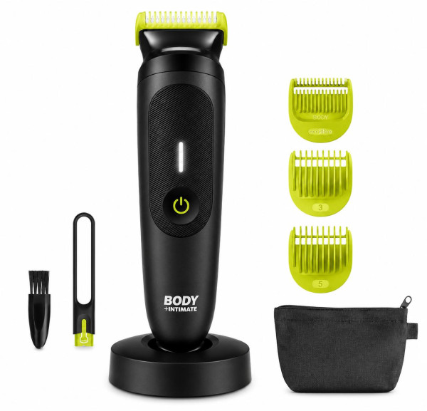  Gillette Labs i7 Body + Intimate Trimmer Herren, Schwarz/Grün