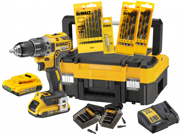Dewalt, Bohrschrauberset 18 V / 2,0 (BL) mit Zub