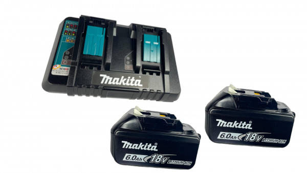 Makita Power Source-Kit mit 2x BL1860B und 1x DC18RD Doppelladegerät 18V 199484-8