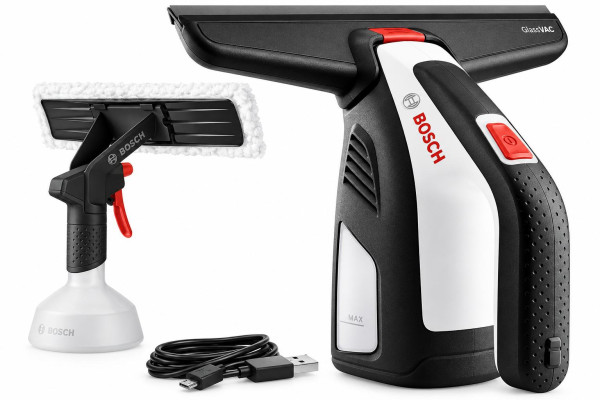 Bosch GlassVAC Solo Plus Akku-Fenstersauger 3,6 V  Streifenfreie Fensterreinigung mit Sprühflasche