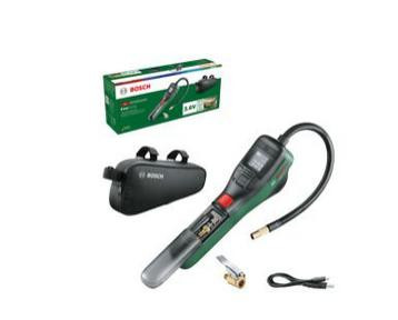 Bosch elektrische Fahrradpumpe/Luftpumpe/Mini Kompressor EasyPump (3,0 Ah Akku; 3,6 Volt; Autostop-Funktion; 150 PSI; 10,3 bar; LED; USB-C&#174;; 3x Adapter; Schnellanschlussstecker; Fahrradtasche)