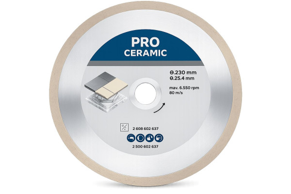 Bosch PRO Ceramic Diamanttrennscheibe Ø 230 mm für Fliesen & harte Keramik, 25,4 mm Bohrung