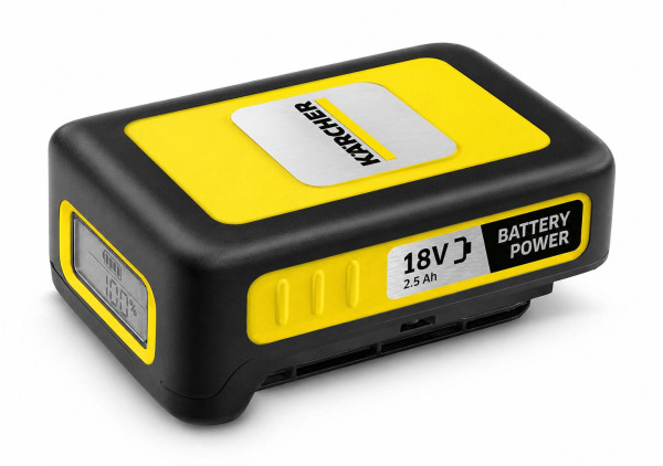  Kärcher Battery Power18/25,18 Vor36 V, 2,5 Ah(Energieverbrauch 45 Wh, Echtzeitanzeige Akku, Lithium-Ionen-Akku, extrem robust, Temperaturmanagement, Strahlwasser geschützt, automatischer Lagermodus)