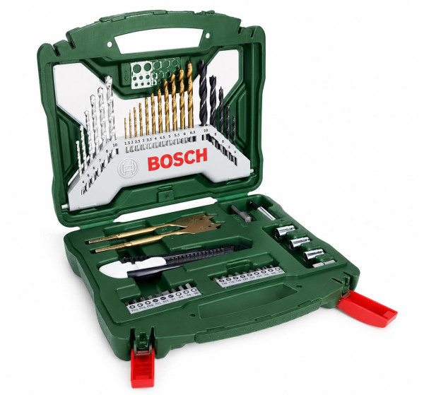 Bosch 50tlg. X-Line Titanium Bohrer und Schrauber Set (Holz, Stein und Metall, Zubehör Bohrmaschine)
