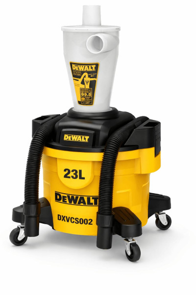 DEWALT Zyklon Staubabscheider DXVCS002  23L Staubsammler mit Zyklonfilter für Werkstatt & Absauganlagen