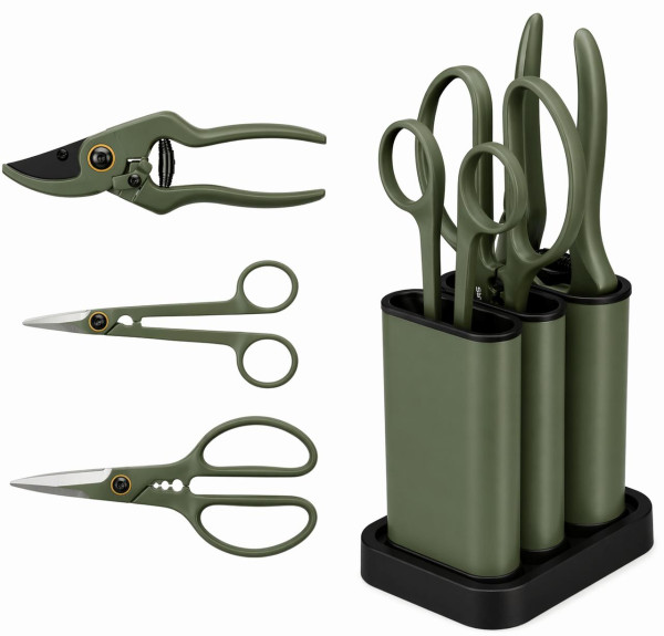 Fiskars Pflegeschnitt-Set, 3-teilig, Urban Plant Care, Edelstahl/Kunststoff, Dunkelgrün/Schwarz, 1075317  Präzise Pflege für Pflanzen und Blumen