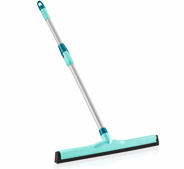Leifheit Wasserschieber Classic mit doppelter Gummilippe, Wasserabzieher mit Teleskopstiel 85-140cm ausziehbar, Abzieher mit XL-Wischbreite für restlose Wasserentfernung, Schrubber