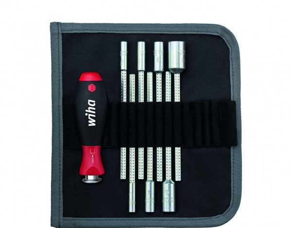 Wiha Schraubendreher mit Wechselklingen Set SYSTEM 6 Sechskant-Steckschlüssel 8-tlg. in Rolltasche (27712)