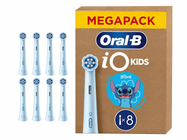  Oral-B iO Aufsteckbürsten Kids 6+ Disney Stitch, Blau, 8 Stück
