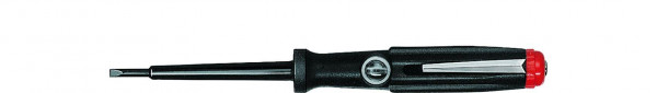 Wiha Spannungsprüfer 150-250 Volt Schlitz schwarz, mit Ansteckclip (00456) 3,0 mm x 60 mm