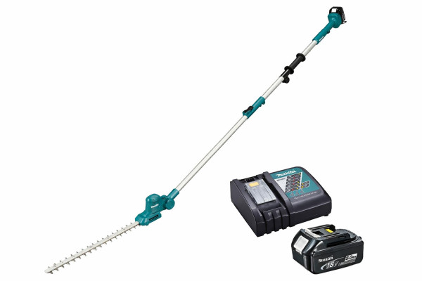  Makita DUN461WRT 18 V Li-Ion LXT Stab-Heckenschere komplett mit 1 x 5 Ah Akku und Ladegerät